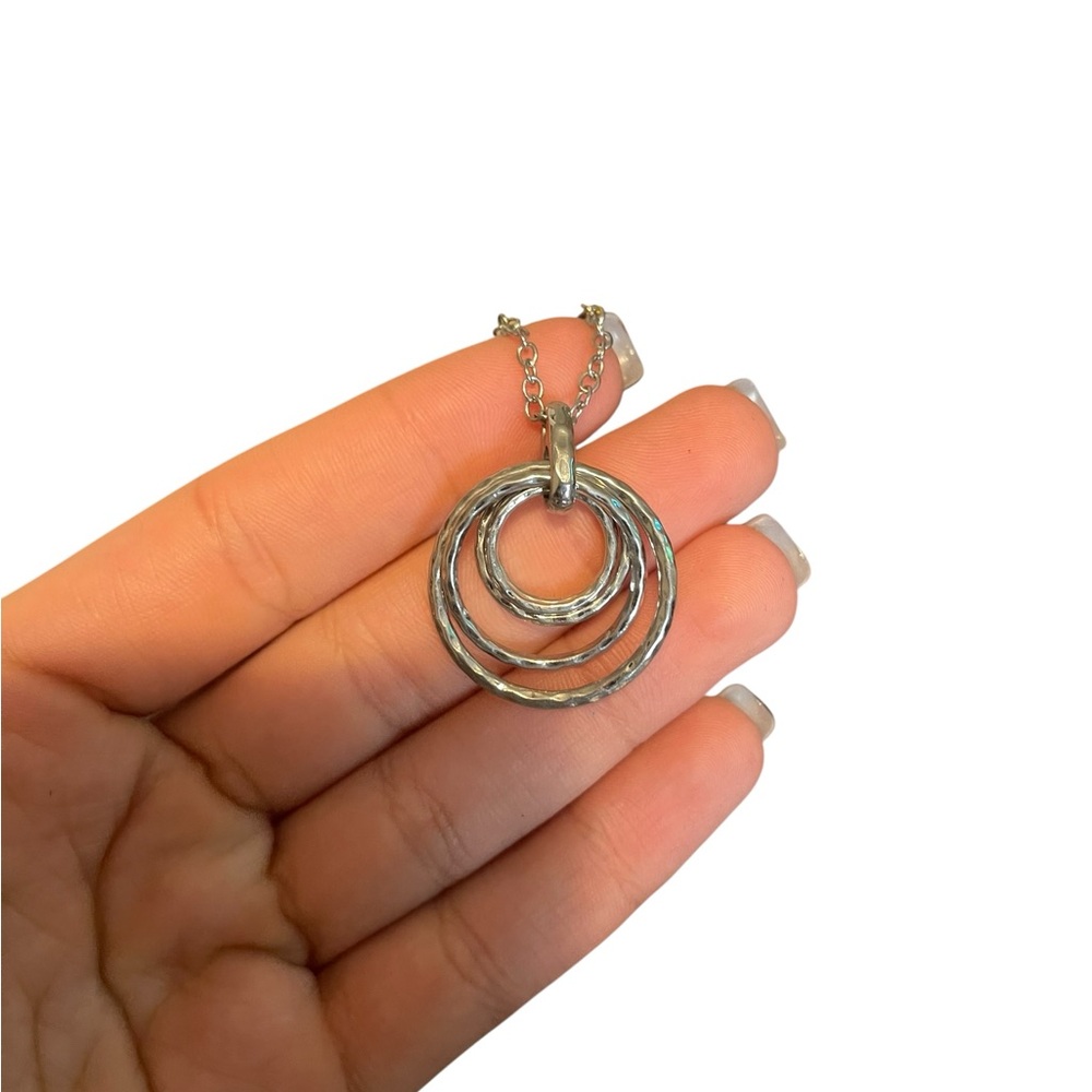 Talbots Silver Triple Circle Necklace